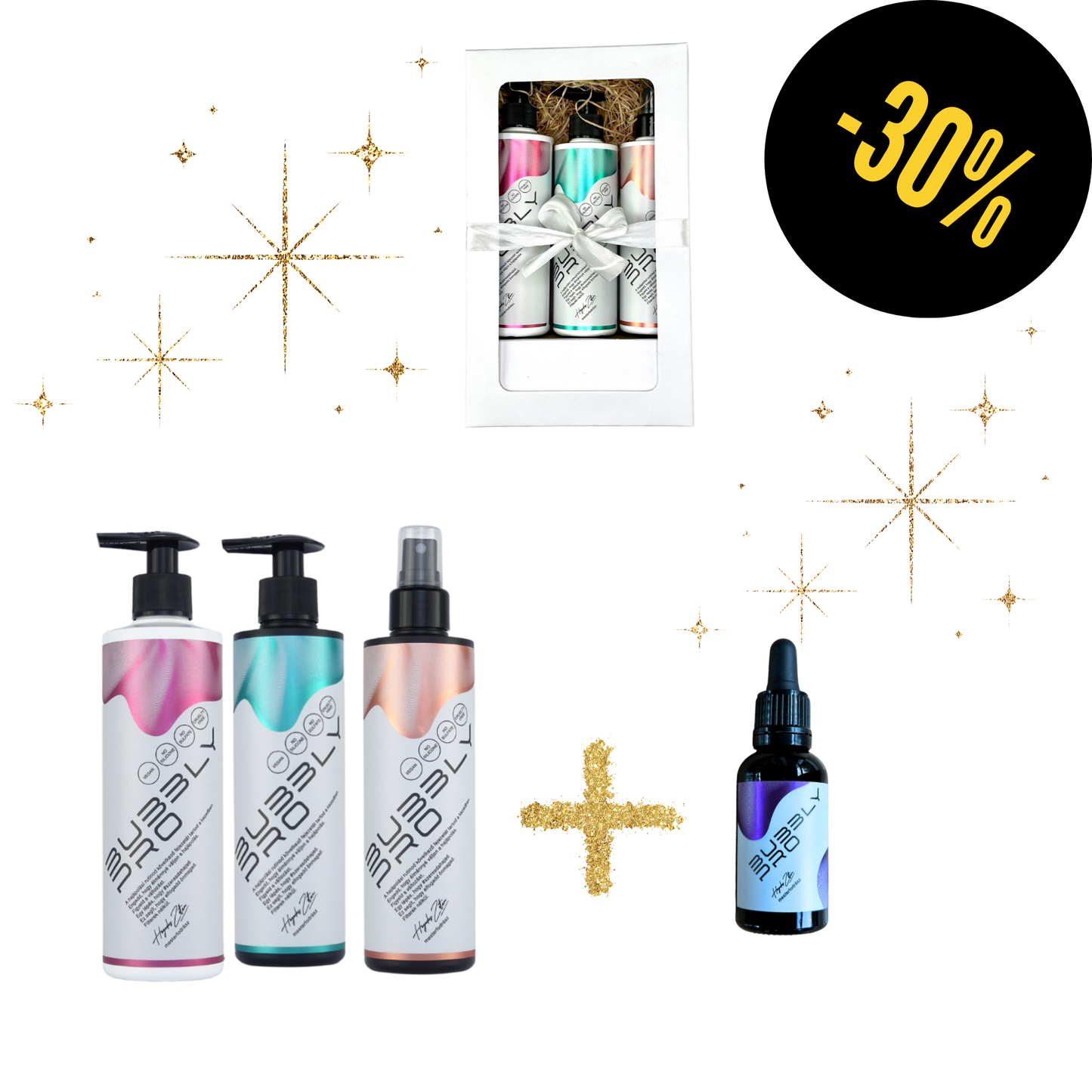 BubblyPro Midipack REPAIR sampon+ hajvégápoló olaj - Ajándék dobozban