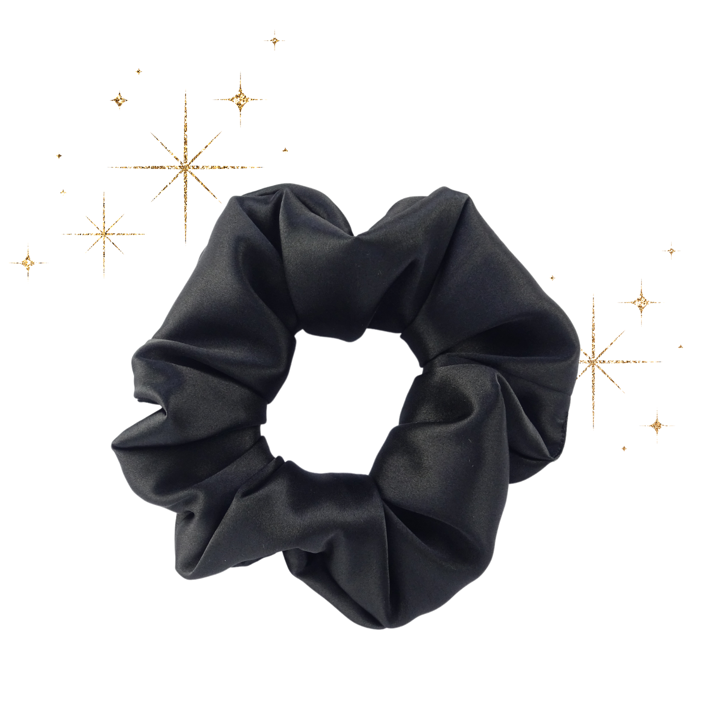 BubblyPro Jumbo Scrunchie - Óriás Szatén Hajgumi fekete/rózsaszín