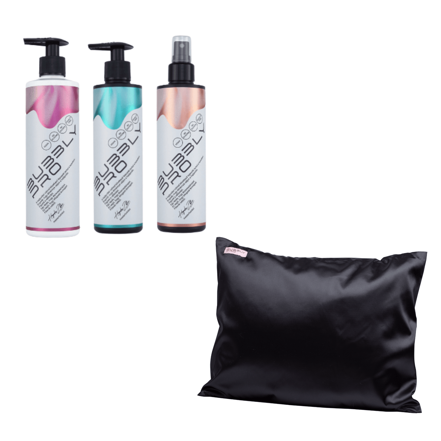 BubblyPro MidiPack (professzionális sampon +balzsam-pakolás +leave-in balzsam) + Szatén Párnahuzat